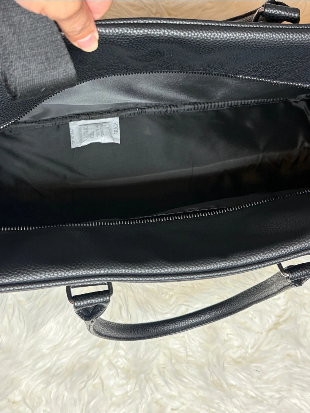 Polo by Ralph Lauren Black Leather Tote with Detachable Strap